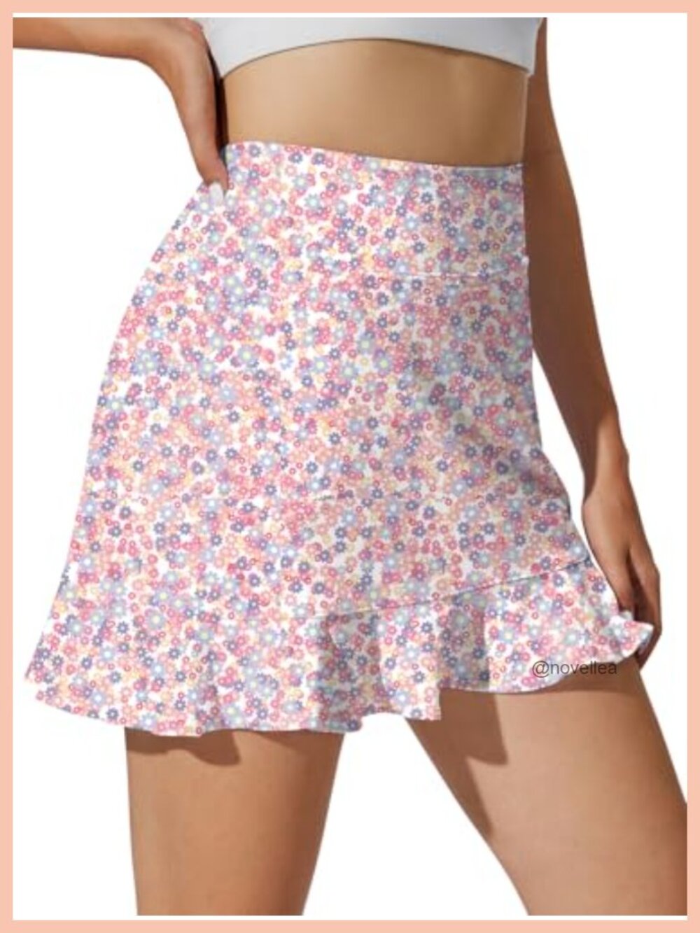 Women's Golf Skort with Pockets, High Waisted Ruffle Skirt
